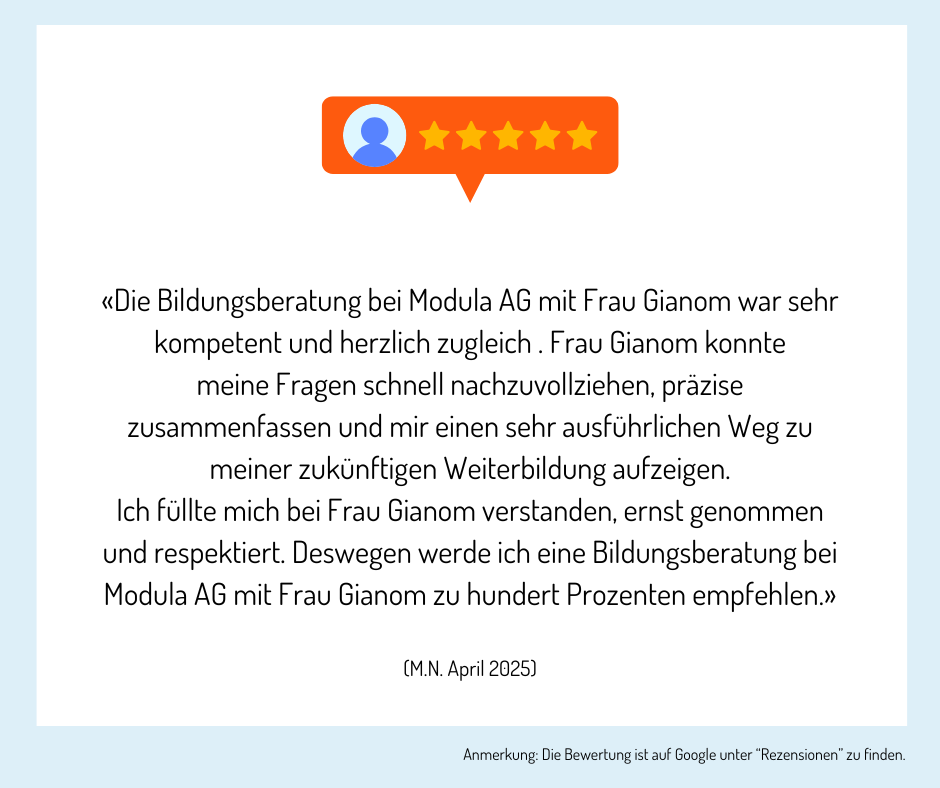 Teilnehmende der Bildungsberatung geben ein Feedback zur Beratung.