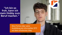 Vorschaubild des Videos «Informatiker EFZ - Hobby zum Beruf machen»