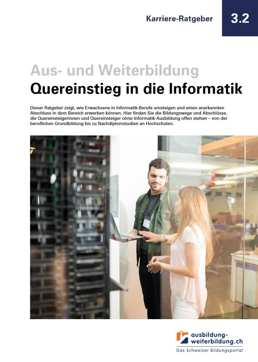 Deckblatt des Ratgebers Quereinstieg in die Informatik