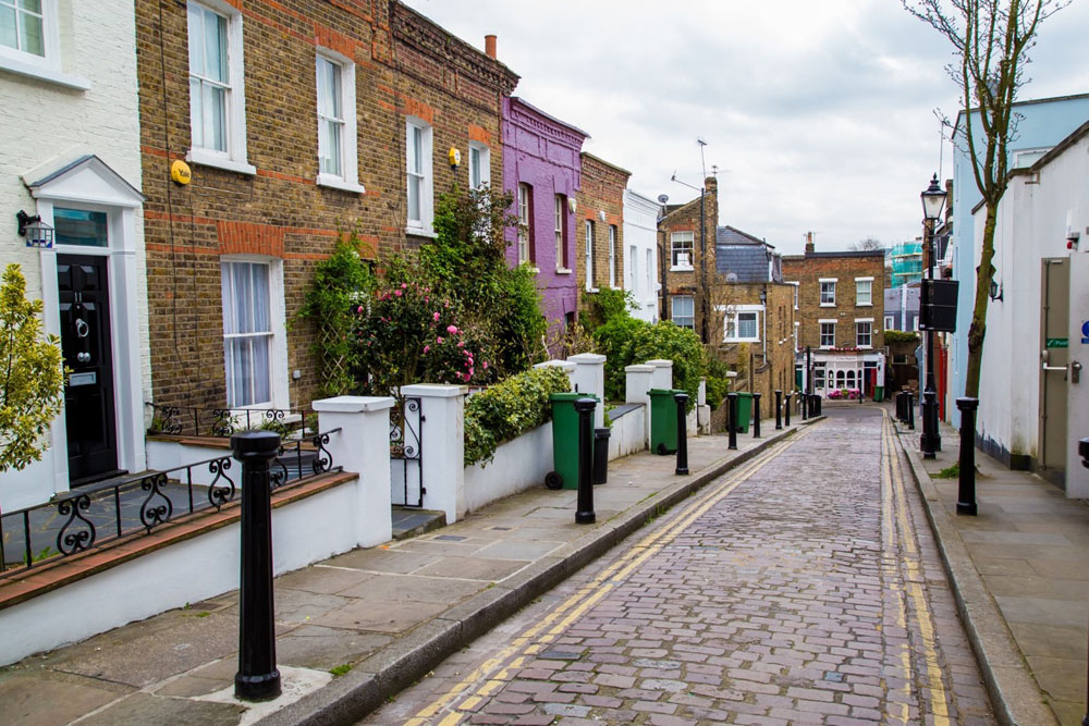 Typische Strasse im alten Teil von London