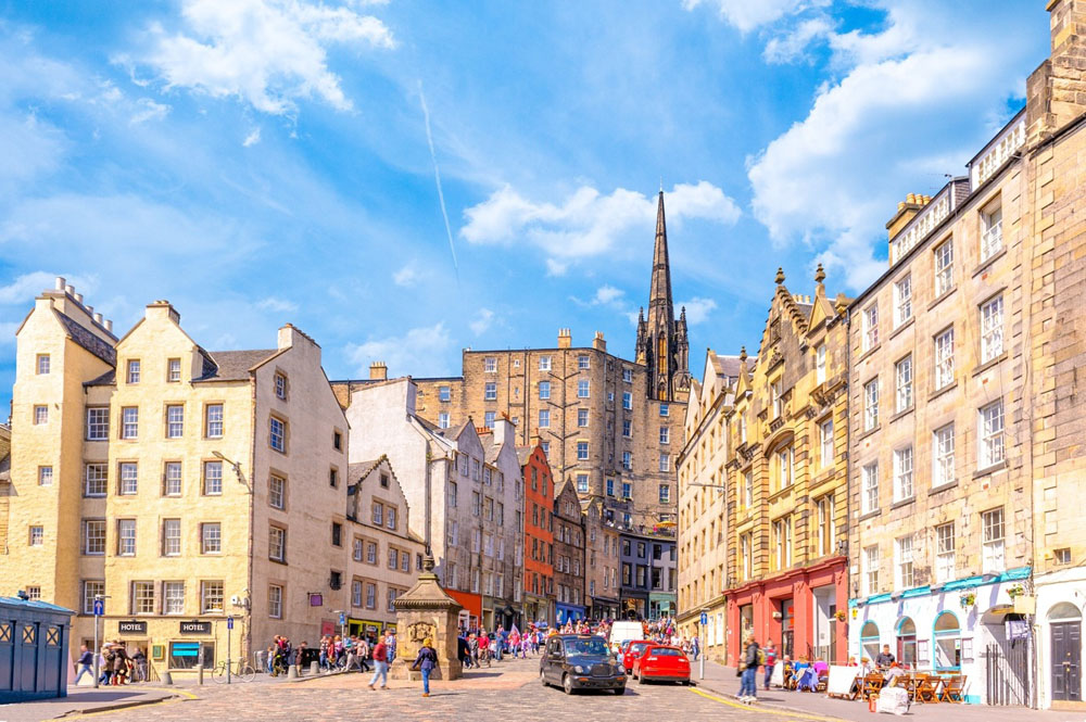 Strassenszene in Edinburgh, Schottland