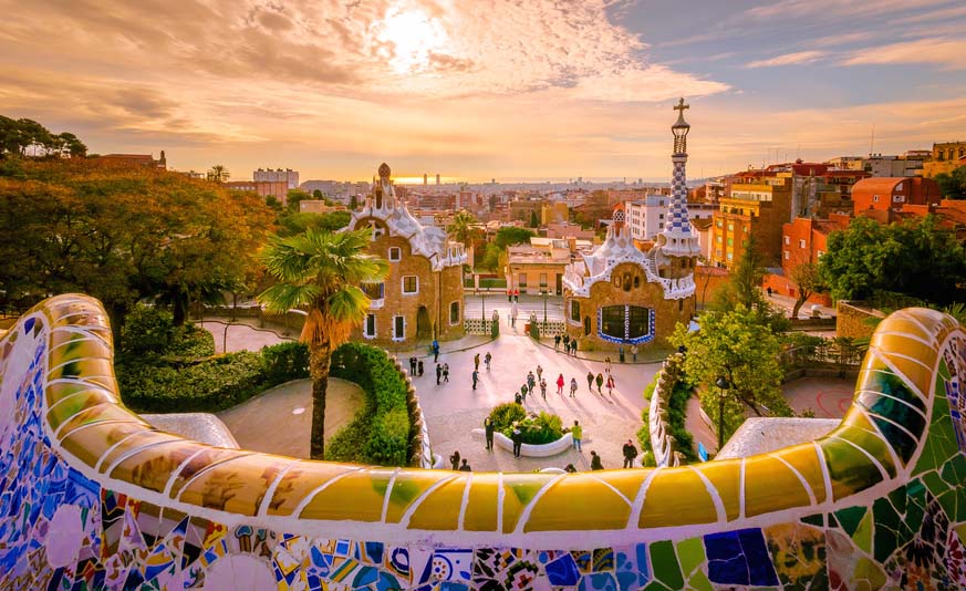 Aussicht vom Guell Park in Barcelona