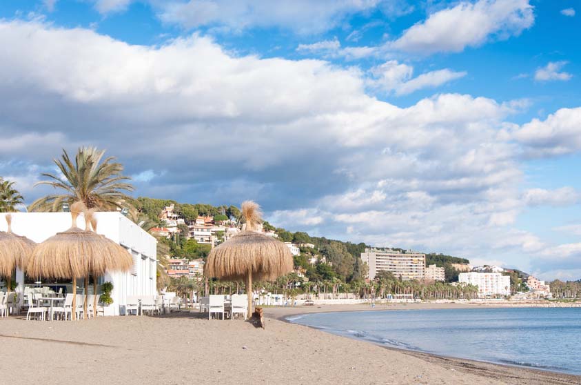 Ein Cafe am Málaga Beach